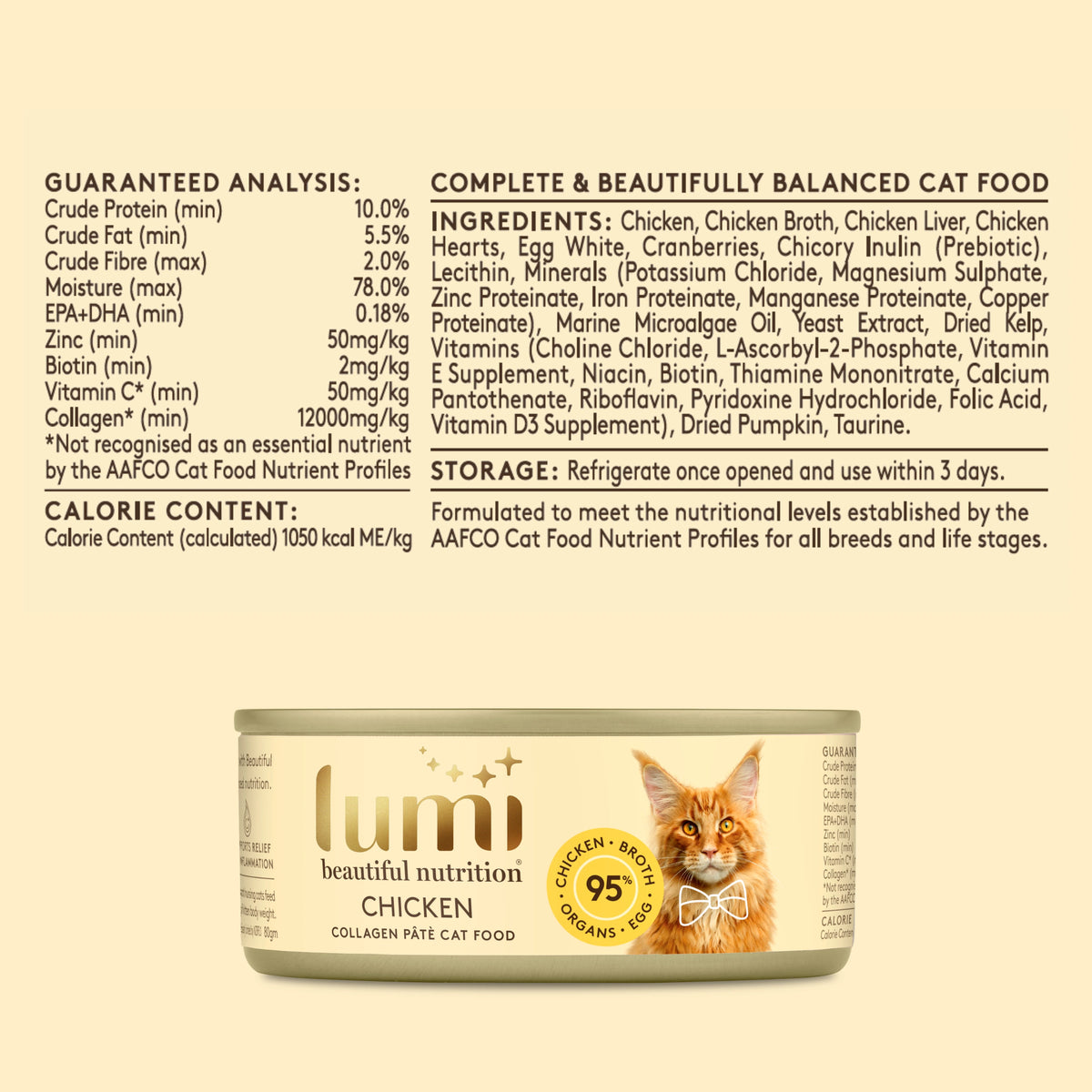 Lumi Chicken Collagen Pâté Cat Food 80g