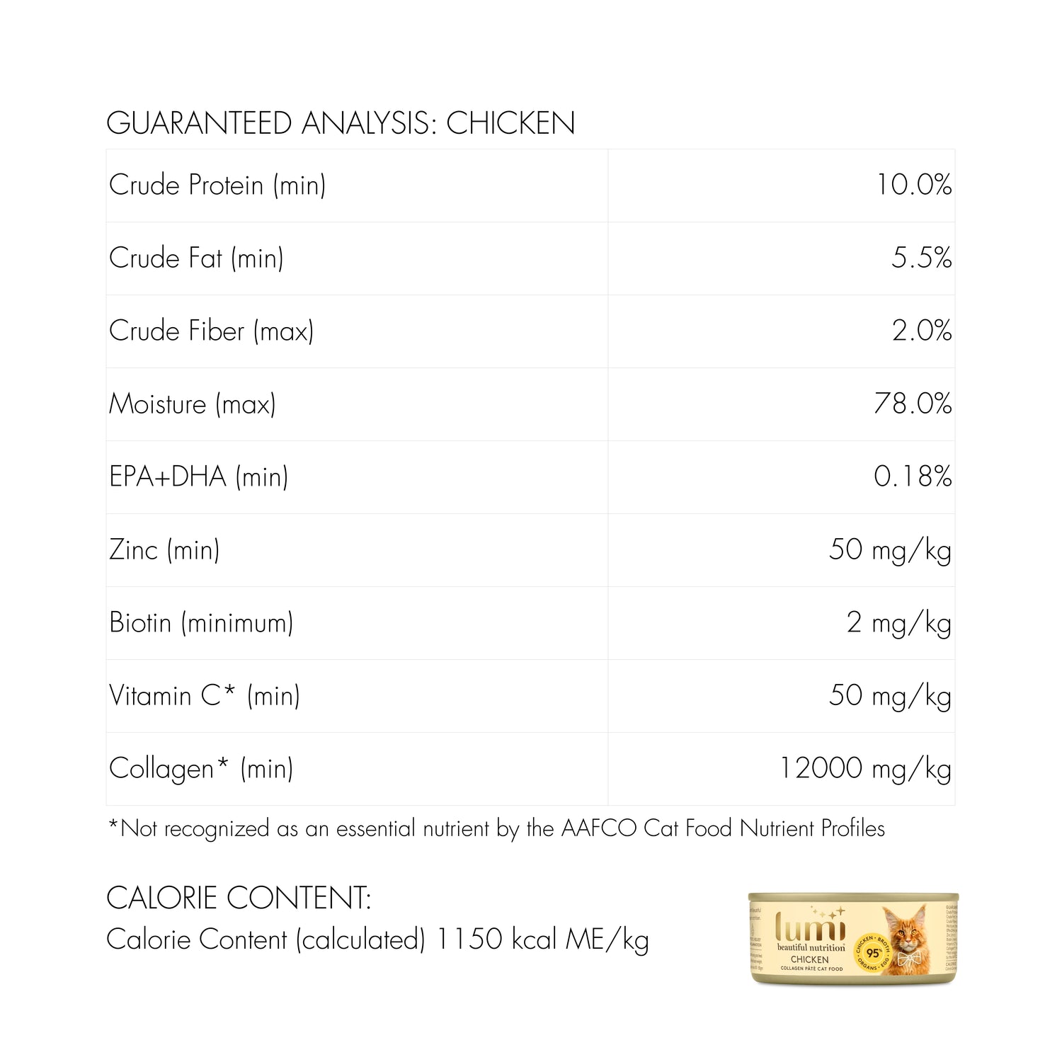 Lumi Chicken Collagen Pate Wet Cat Food