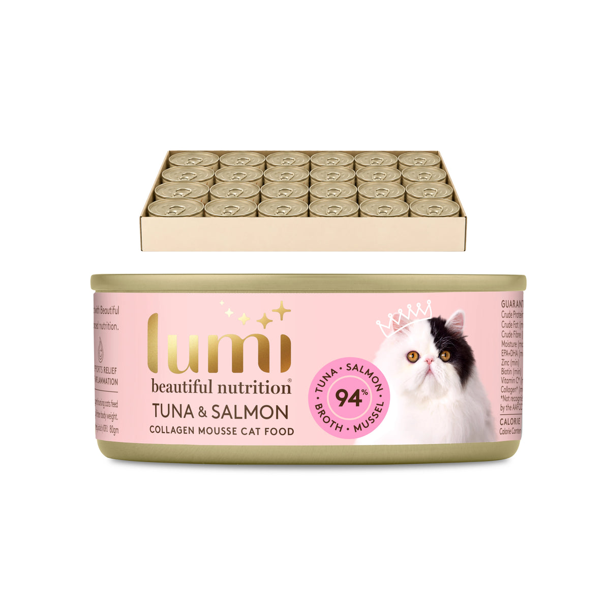 Lumi Tuna & Salmon Collagen Mousse Cat Food 24 × 80g