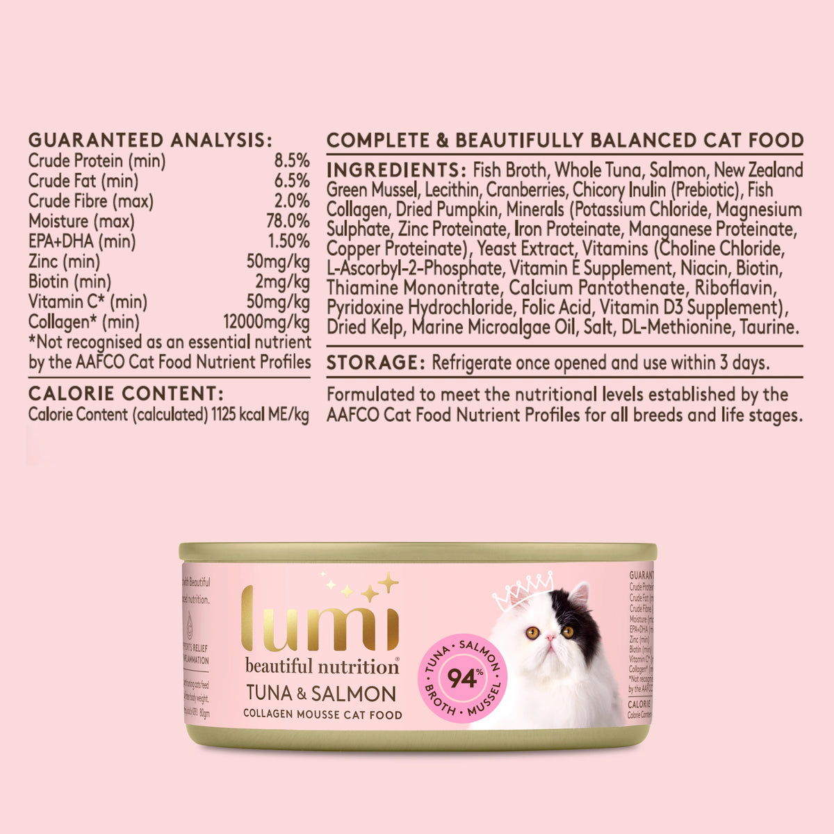 Lumi Tuna & Salmon Collagen Mousse Cat Food 80g